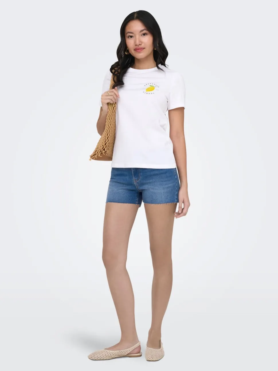 ONLWAUW Medelhög midja Normal passform Denimshorts
