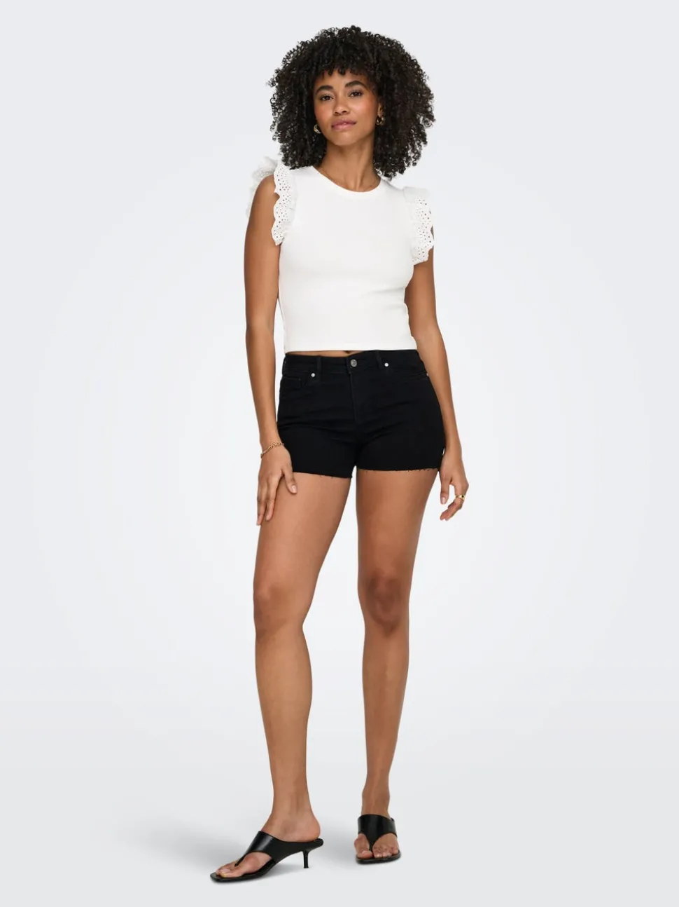 ONLWAUW Medelhög midja Normal passform Denimshorts