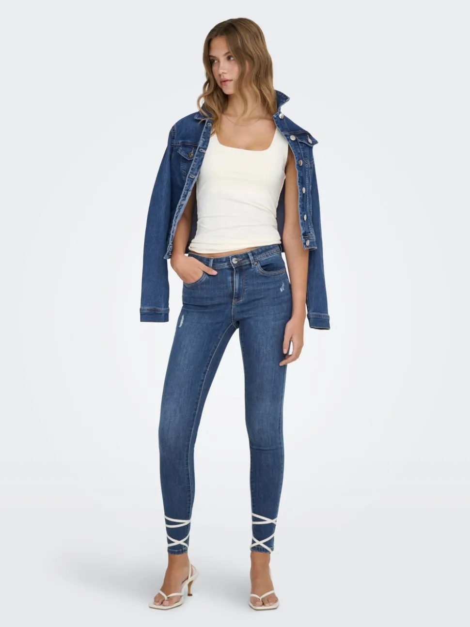 ONLWAUW Medelhög midja Skinny Fit Jeans