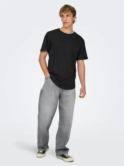 ONSFADE Medelhög midja Lös passform Strecth Jeans