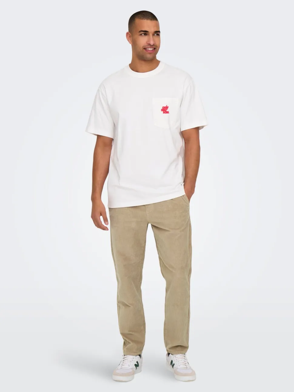 ONSLINUS Manchesterbyxor med tapered fit