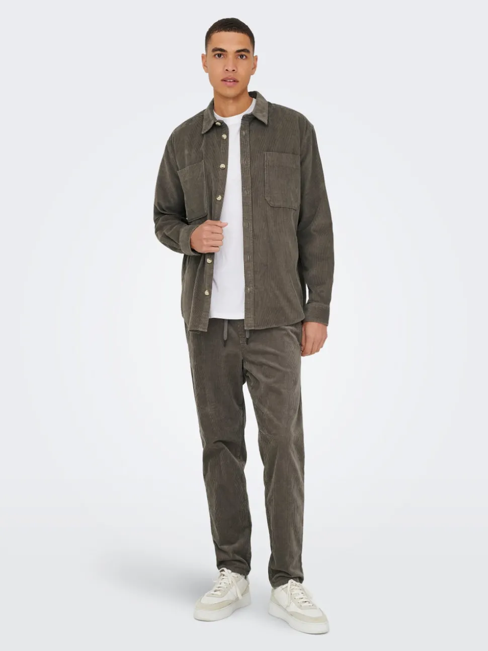 ONSLINUS Manchesterbyxor med tapered fit