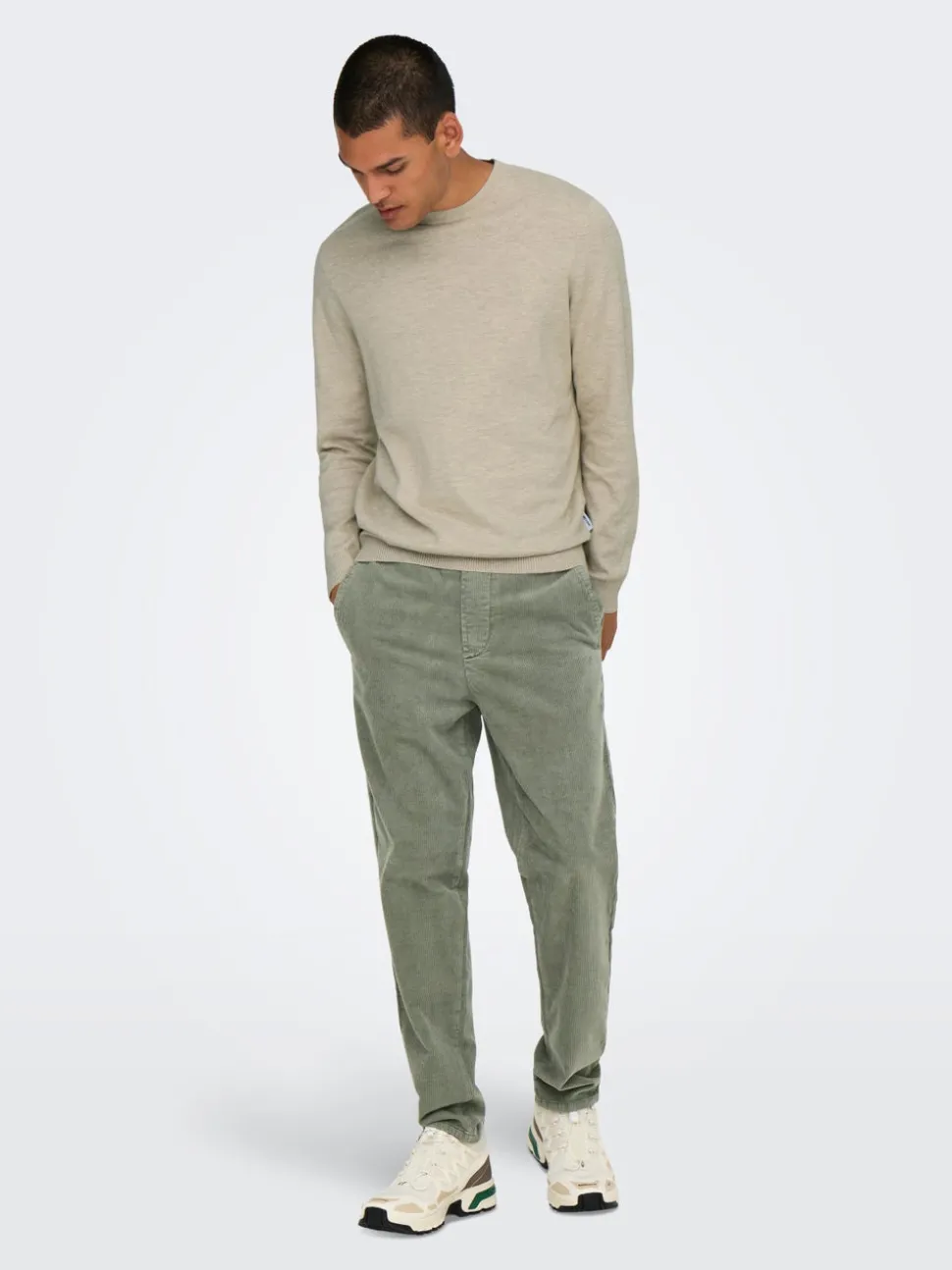 ONSLINUS Manchesterbyxor med tapered fit