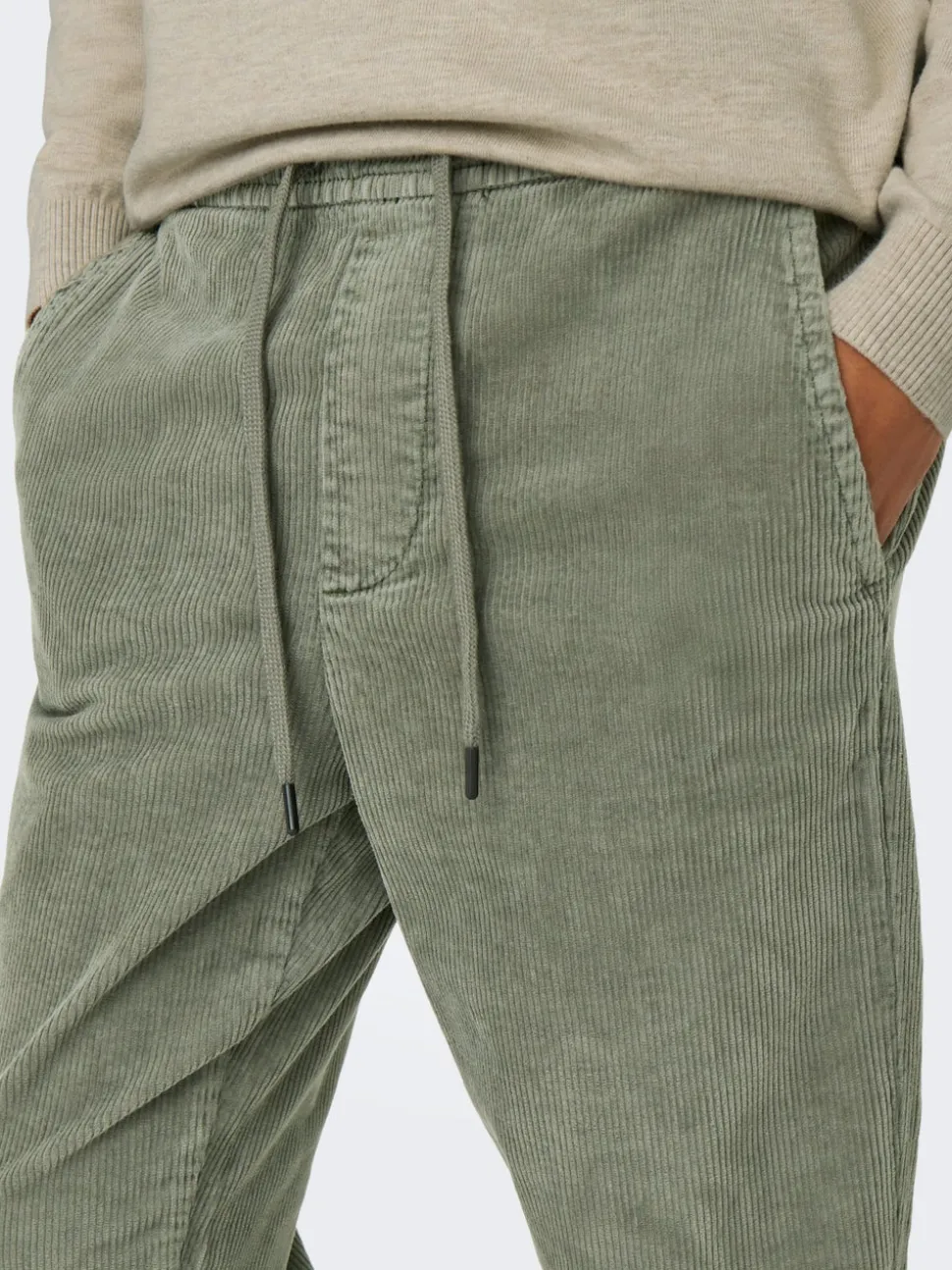 ONSLINUS Manchesterbyxor med tapered fit