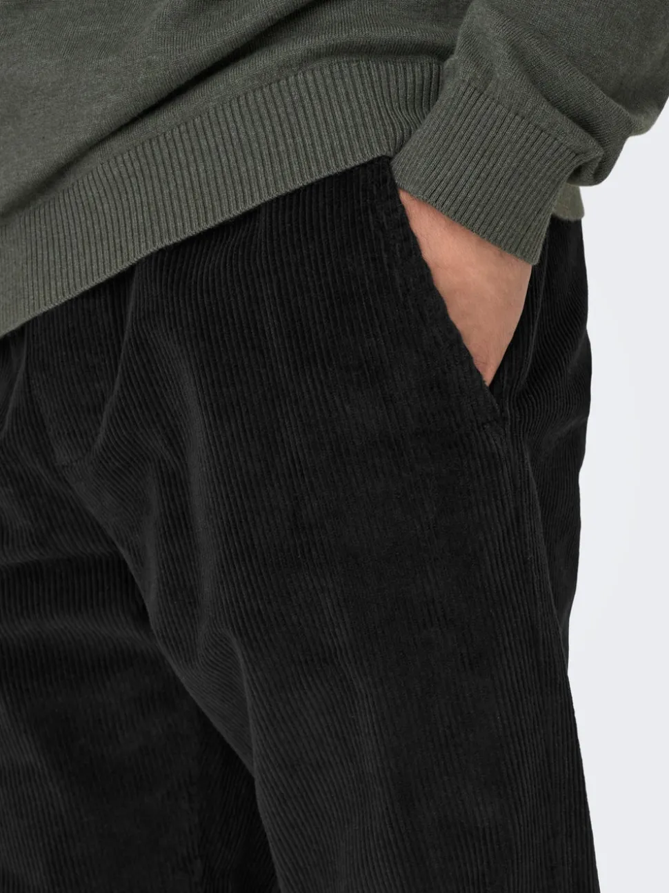 ONSLINUS Manchesterbyxor med tapered fit