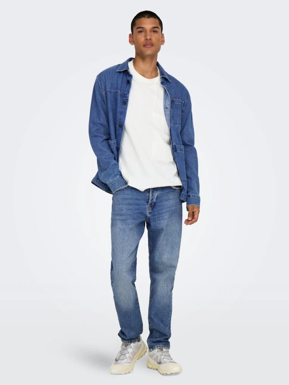 ONSYOKE Medelhög midja Cropped Fit Jeans